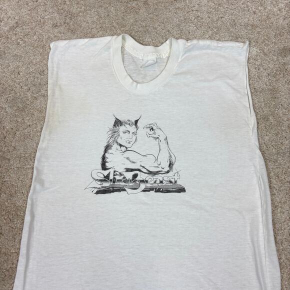 Vintage She Beast Cut Off Sleeveless Tank Top Women's Small - Picture 3 of 12